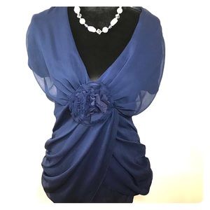 NWT Anthropologie Deletta Navy Blue Blouse